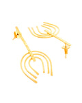 Jewels Nest Contemporary Arch Design Gold Earrings for Women – Matte Finish Statement Jewelry | Grab2Buy