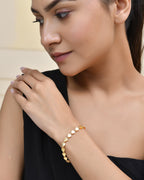Jewels Nest Elegant Fancy Gold Bracelet with Heart-Shaped Links | Grab2Buy