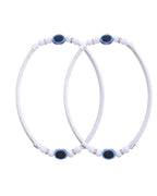 Jewels Nest Set of 2 Silver-Toned Anklets with Protective Evil Eye Beads | Grab2Buy