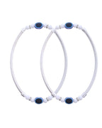 Jewels Nest Set of 2 Silver-Toned Anklets with Protective Evil Eye Beads | Grab2Buy