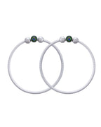 Jewels Nest Contemporary Wire-Style Silver Anklet with Peacock Design Bead