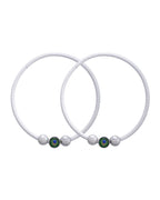 Jewels Nest Contemporary Wire-Style Silver Anklet with Peacock Design Bead