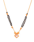 Jewels Nest Traditional Black Beaded Mangalsutra with Geometric Stone Pendant
