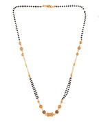 Jewels Nest Gold-Plated Traditional Double-Line Mangalsutra with Barrel Pendant