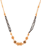 Jewels Nest Gold-Plated Traditional Double-Line Mangalsutra with Barrel Pendant