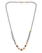 Jewels Nest Traditional Gold Bead Mangalsutra with Black Double Chain
