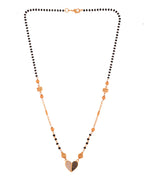 Jewels Nest Dual-Toned Artificial Stone Heart Mangalsutra with Golden Beads