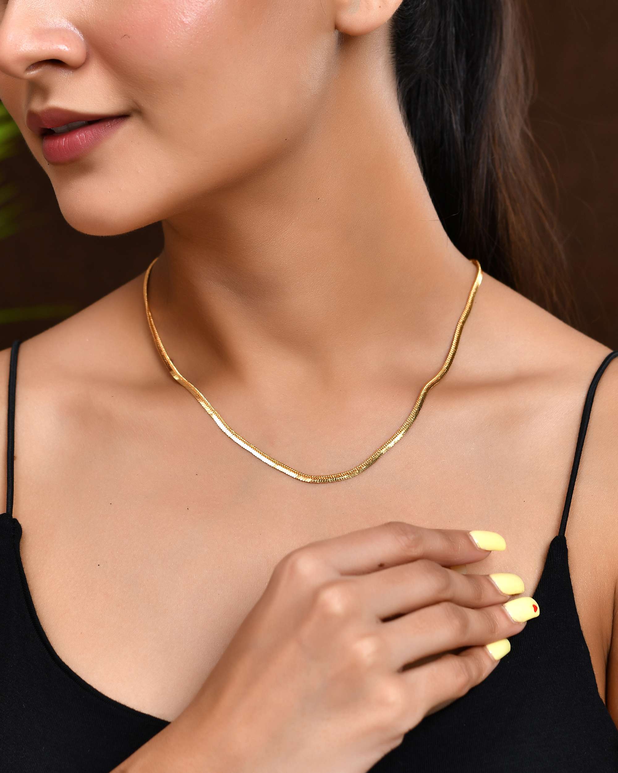 Jewels Nest Gold-Plated Stainless Steel Sleek Chain for Women | Grab2Buy