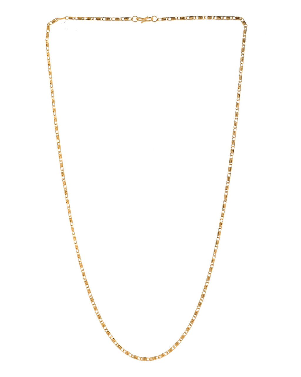 Jewels Nest Textured Rectangle Link Chain in Gold Finish