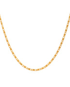 Jewels Nest Textured Rectangle Link Chain in Gold Finish