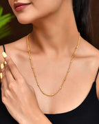 Jewels Nest Subtle Cylinder-Link Gold Necklace
