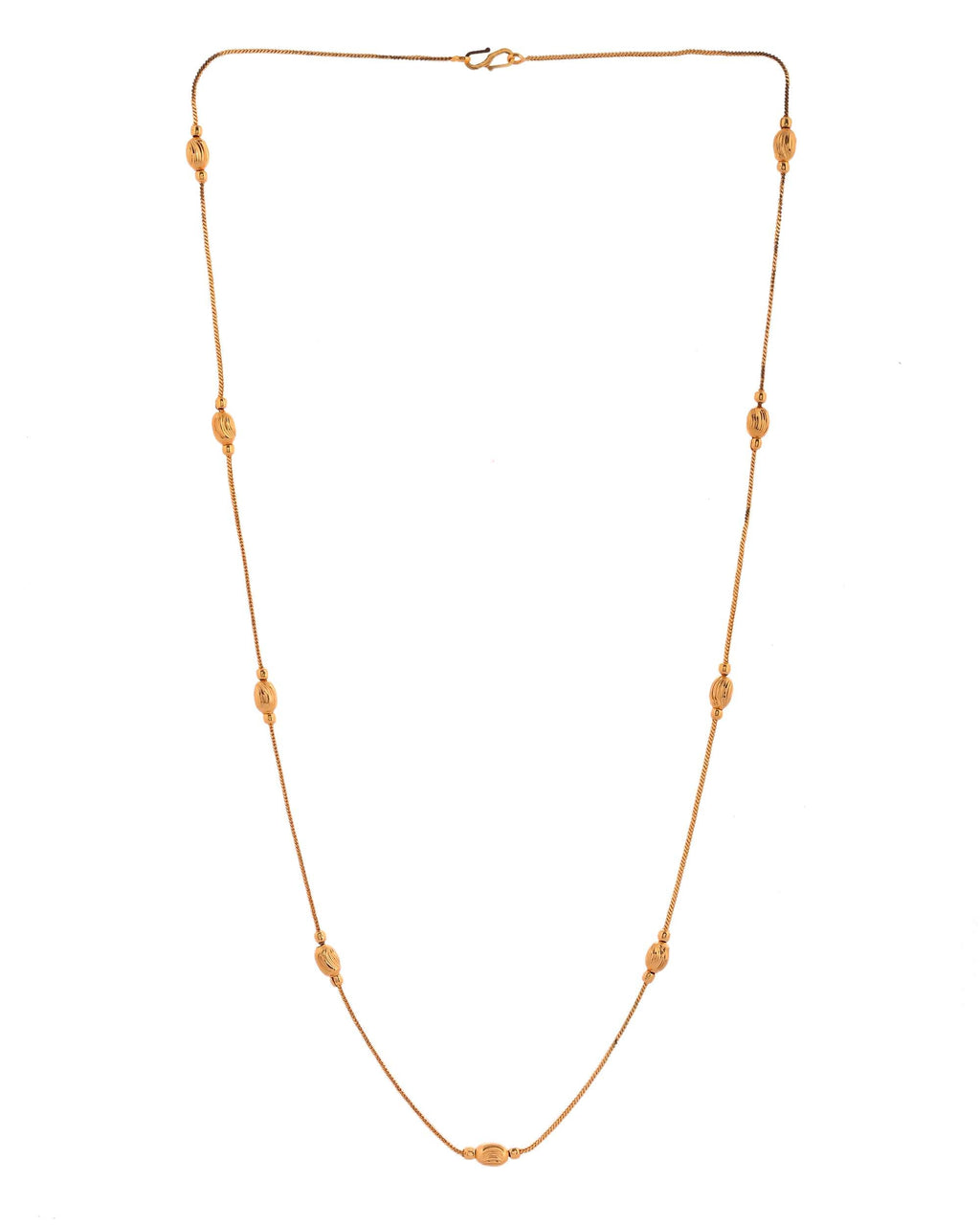 Jewels Nest Designer Oval Bead Chain in Gold Finish