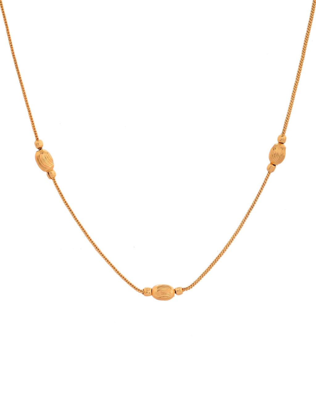 Jewels Nest Designer Oval Bead Chain in Gold Finish