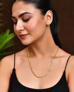 Jewels Nest Textured Barrel-Style Gold Chain Necklace – Luxurious Daily Wear
