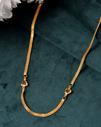Jewels Nest Gold Plated Chain with Purple Heart Charms – Romantic Design