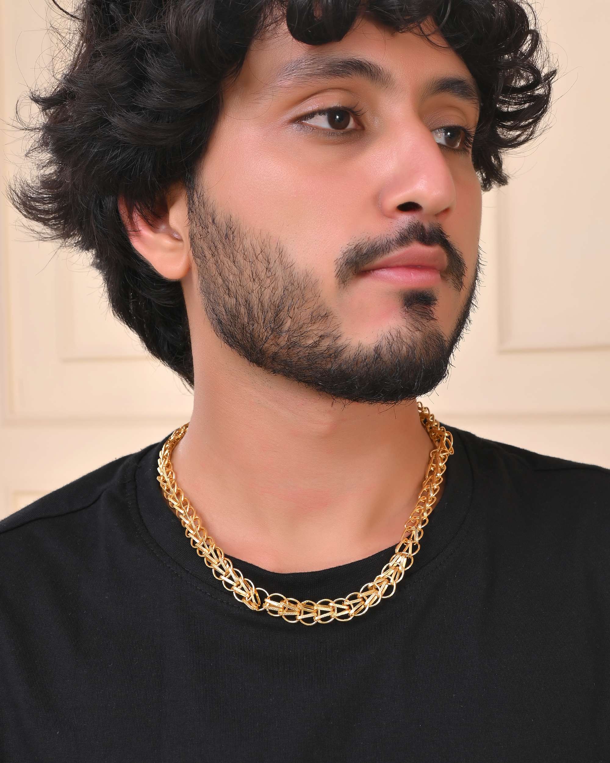 Jewels Nest Heavy Look Gold Chain with Dual-Layer Design