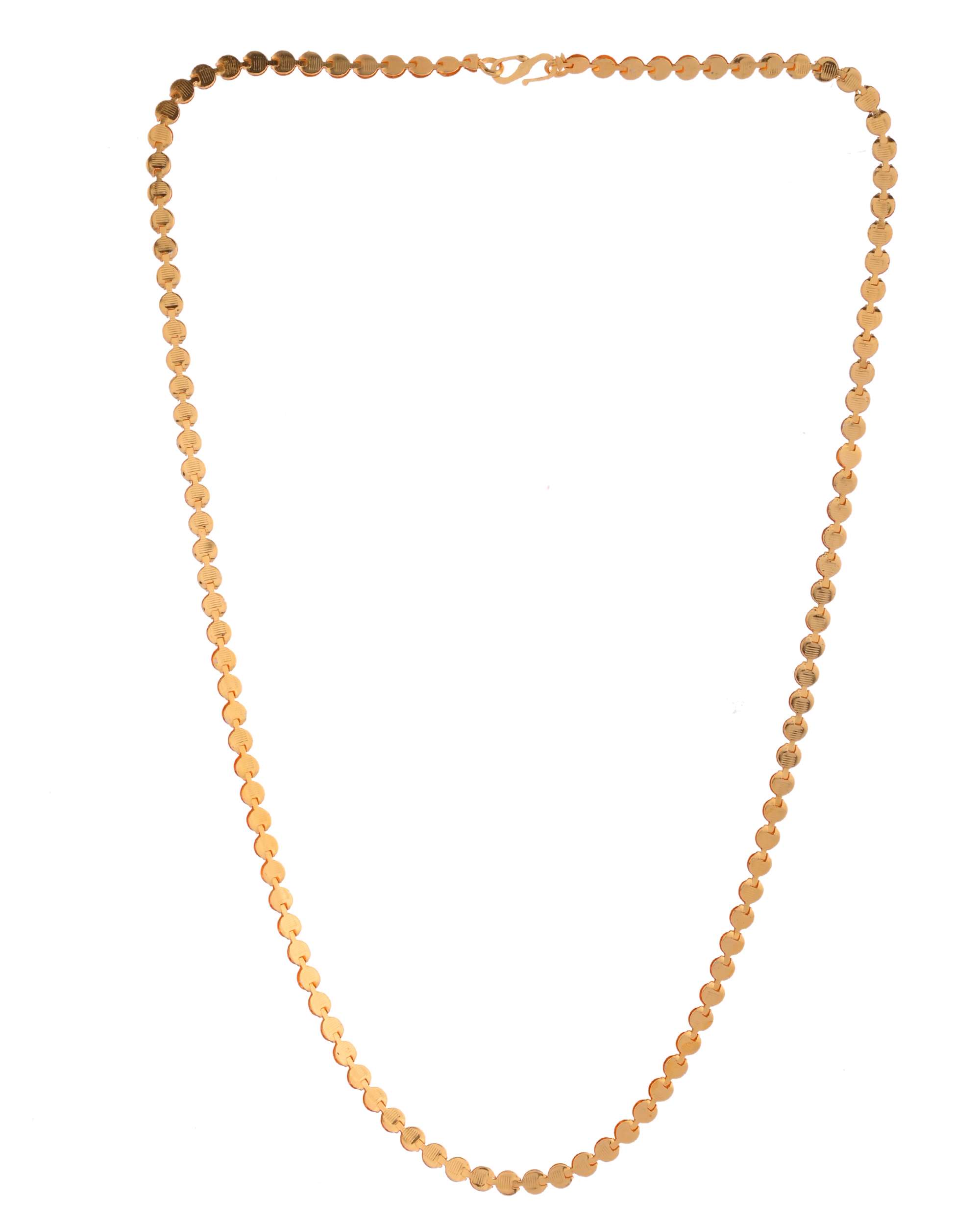 Jewels Nest Flat Coin-Link Chain in Gold Finish – Unisex Minimalist Jewelry | Grab2Buy