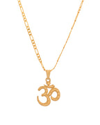 Jewels Nest Gold-Toned Om Pendant Chain for Men & Women | Devotional Lord Shiva Jewelry