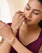 Jewels Nest Gold-Toned Crystal Studded Openable Bangles For Women | Grab2Buy