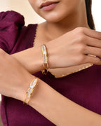 Jewels Nest Gold-Toned Crystal Studded Openable Bangles For Women | Grab2Buy