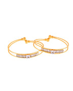 Jewels Nest Gold-Toned Crystal Studded Openable Bangles For Women | Grab2Buy