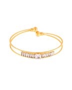 Jewels Nest Gold-Toned Crystal Studded Openable Bangles For Women | Grab2Buy
