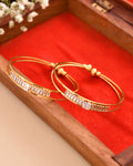 Jewels Nest Gold-Toned Crystal Studded Openable Bangles For Women | Grab2Buy