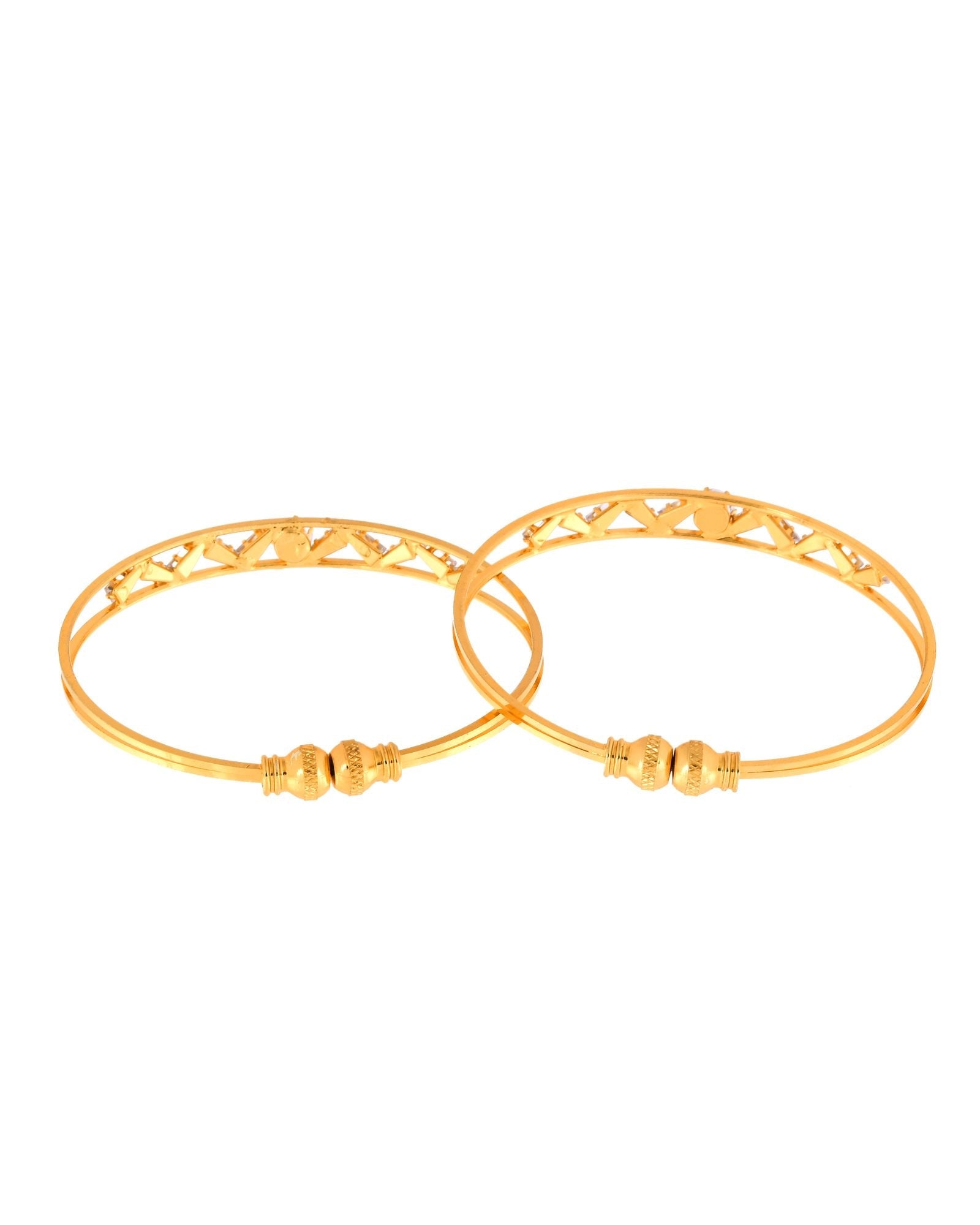 Jewels Nest Gold-Plated Crystal Studded Adjustable Bangle Set For Women | Grab2Buy
