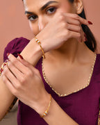 Jewels Nest Gold Plated Textured Finish Bangles Set For Women – Daily Wear | Grab2Buy