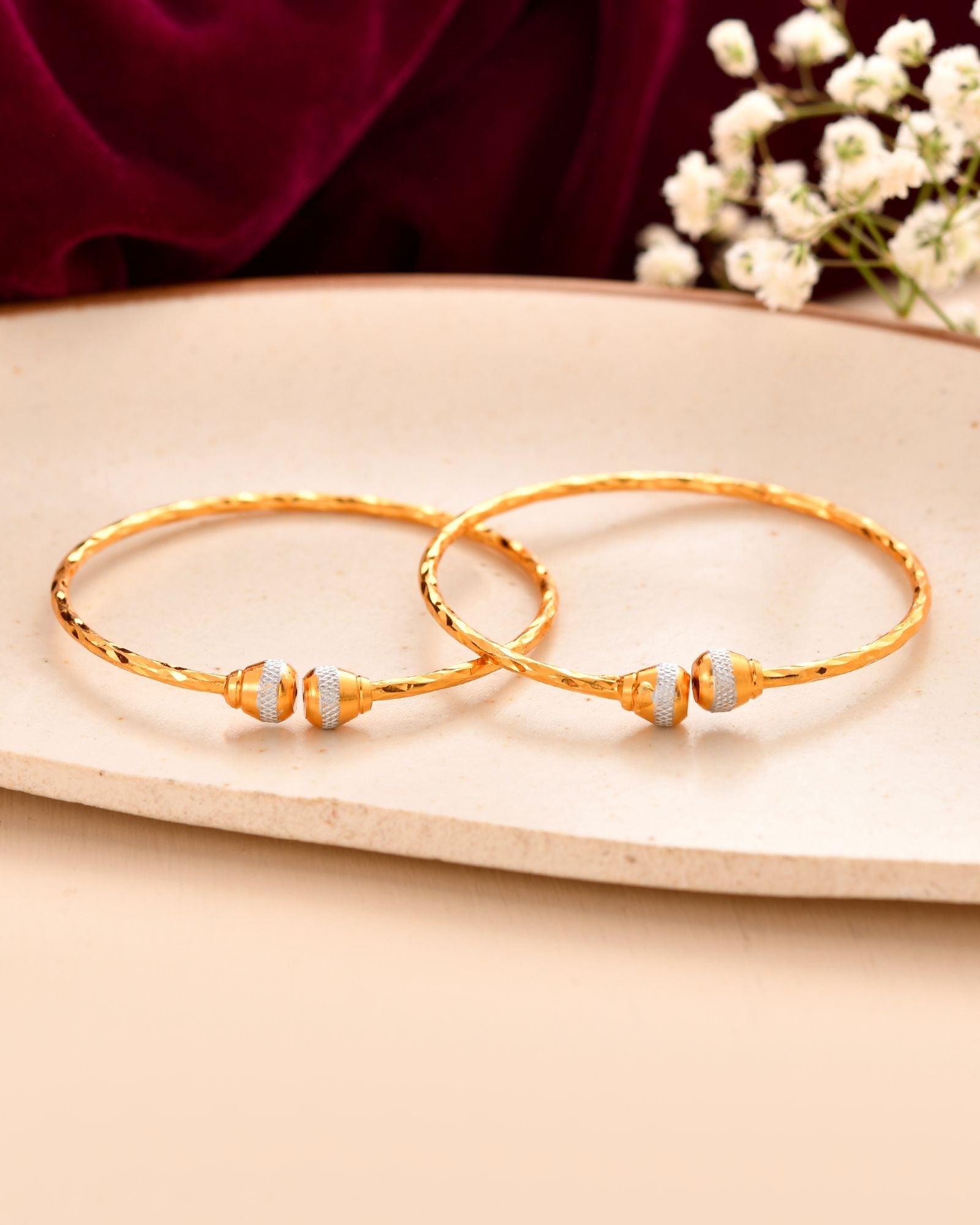 Jewels Nest Gold Plated Textured Finish Bangles Set For Women – Daily Wear | Grab2Buy
