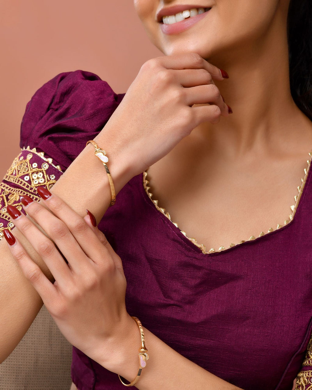 Jewels Nest Gold Plated Heart Design Bangles Set For Women – Elegant Party & Festive Wear | Grab2Buy