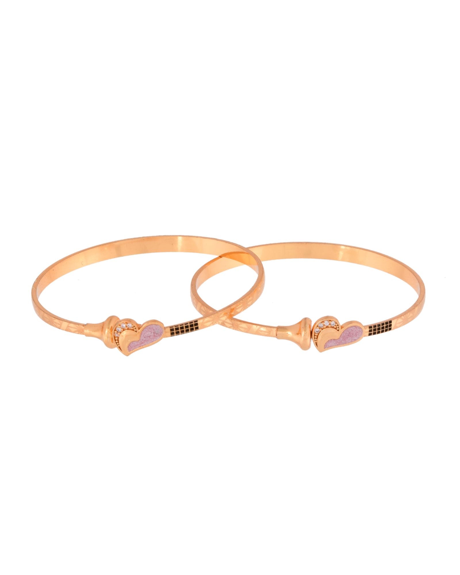Jewels Nest Gold Plated Heart Design Bangles Set For Women – Elegant Party & Festive Wear | Grab2Buy