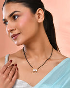 Jewels Nest Minimal Gold-Plated White Stone Mangalsutra For Women | Grab2Buy
