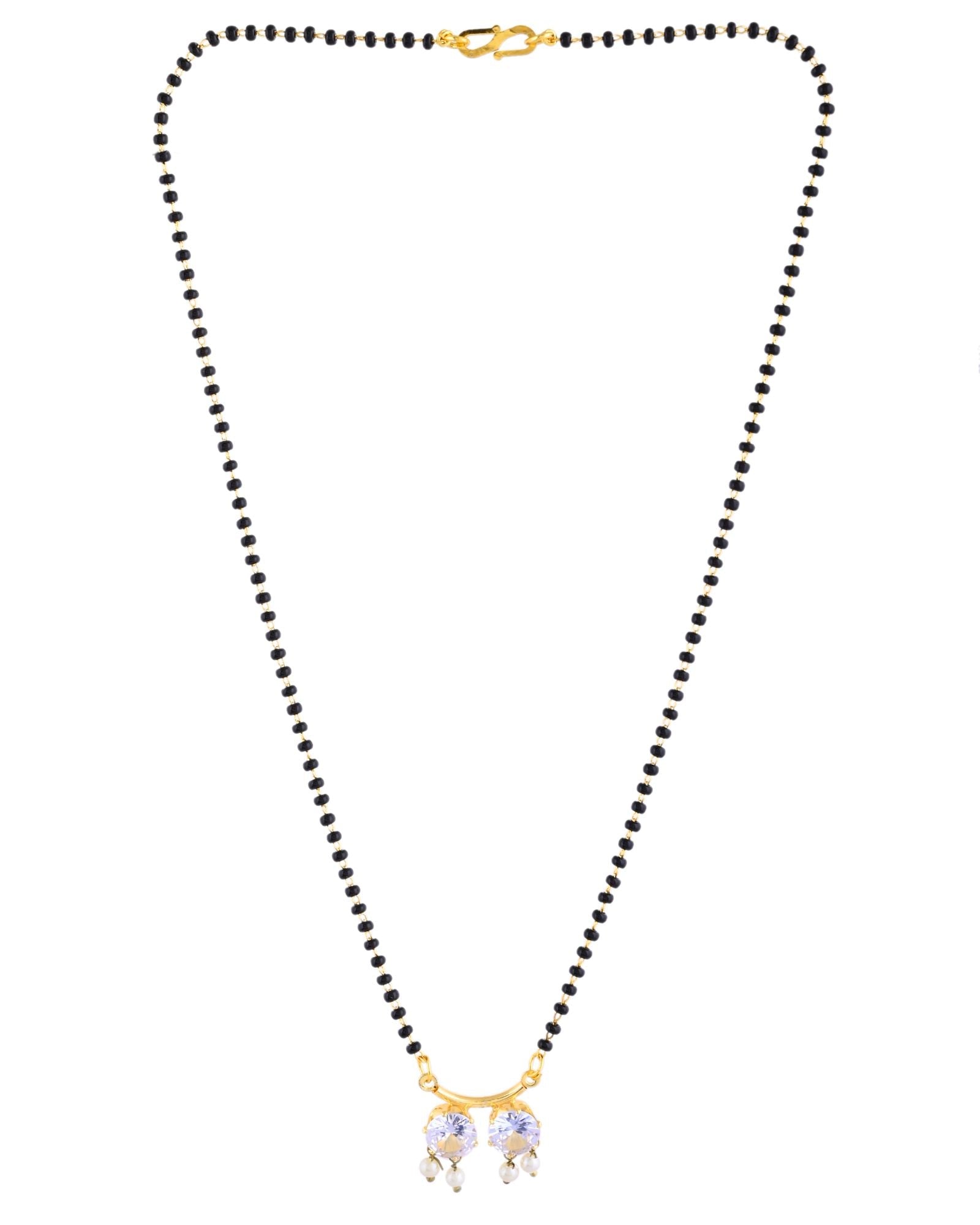 Jewels Nest Minimal Gold-Plated White Stone Mangalsutra For Women | Grab2Buy