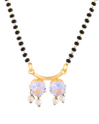 Jewels Nest Minimal Gold-Plated White Stone Mangalsutra For Women | Grab2Buy