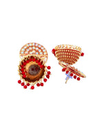 Jewels Nest Gold Plated Kundan Studded Red Bead Jhumka Earrings For Women | Grab2Buy