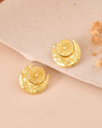 Jewels Nest Gold-Tone Textured Spiral Ear Cuff For Women | Modern Statement Jewellery | Grab2Buy