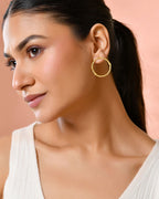 Jewels Nest Gold-Tone Twisted Hoop Earrings For Women | Minimal Everyday Jewellery | Grab2Buy