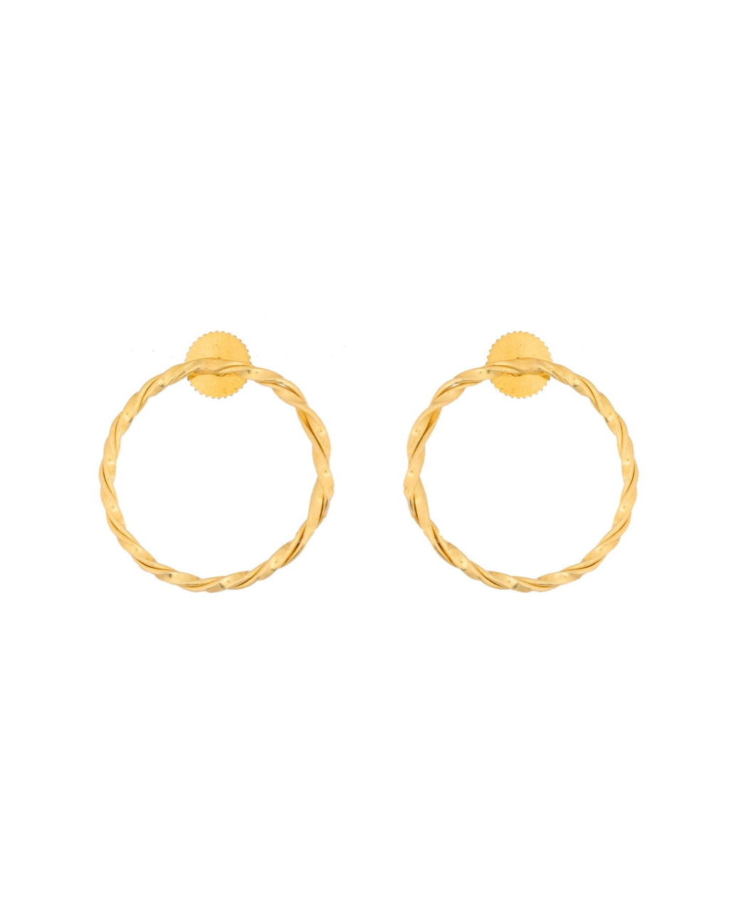 Jewels Nest Gold-Tone Twisted Hoop Earrings For Women | Minimal Everyday Jewellery | Grab2Buy