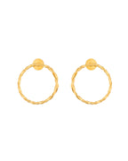 Jewels Nest Gold-Tone Twisted Hoop Earrings For Women | Minimal Everyday Jewellery | Grab2Buy