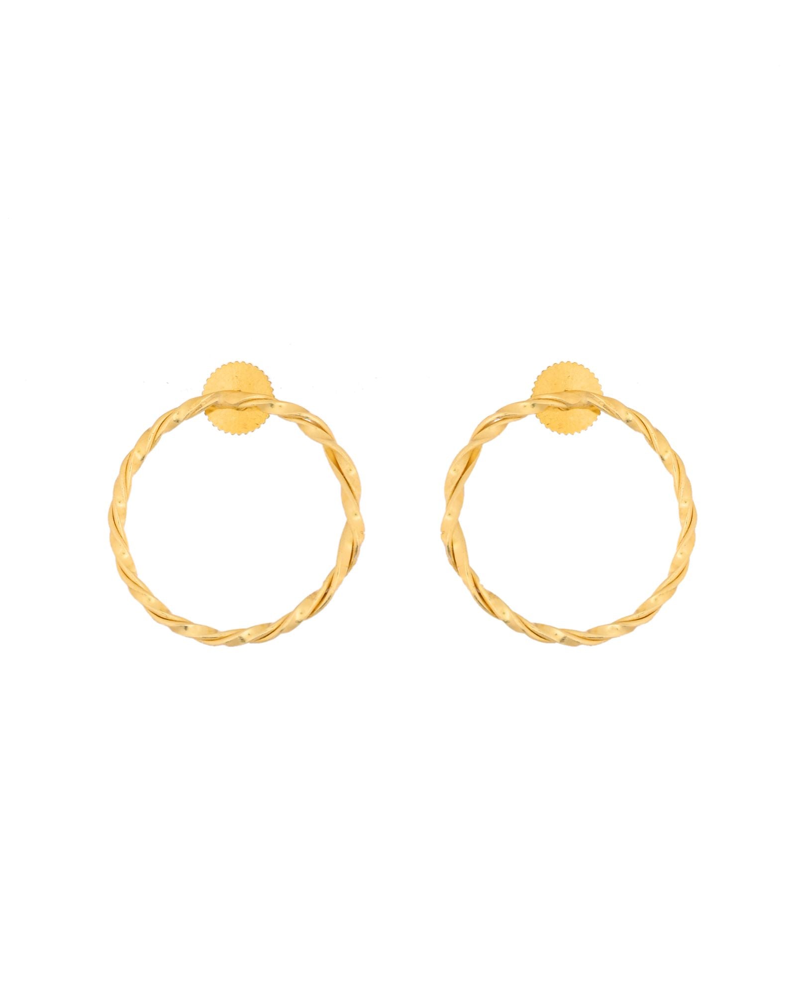 Jewels Nest Gold-Tone Twisted Hoop Earrings For Women | Minimal Everyday Jewellery | Grab2Buy