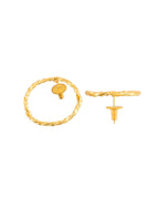 Jewels Nest Gold-Tone Twisted Hoop Earrings For Women | Minimal Everyday Jewellery | Grab2Buy