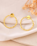 Jewels Nest Gold-Tone Twisted Hoop Earrings For Women | Minimal Everyday Jewellery | Grab2Buy