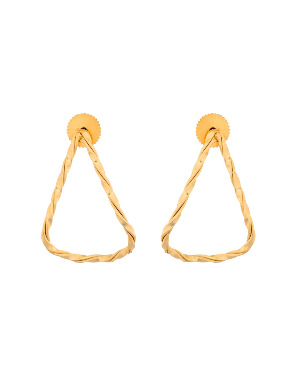 Jewels Nest Gold-Tone Twisted Teardrop Hoop Earrings For Women | Modern Minimal Jewellery | Grab2Buy