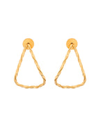 Jewels Nest Gold-Tone Twisted Teardrop Hoop Earrings For Women | Modern Minimal Jewellery | Grab2Buy