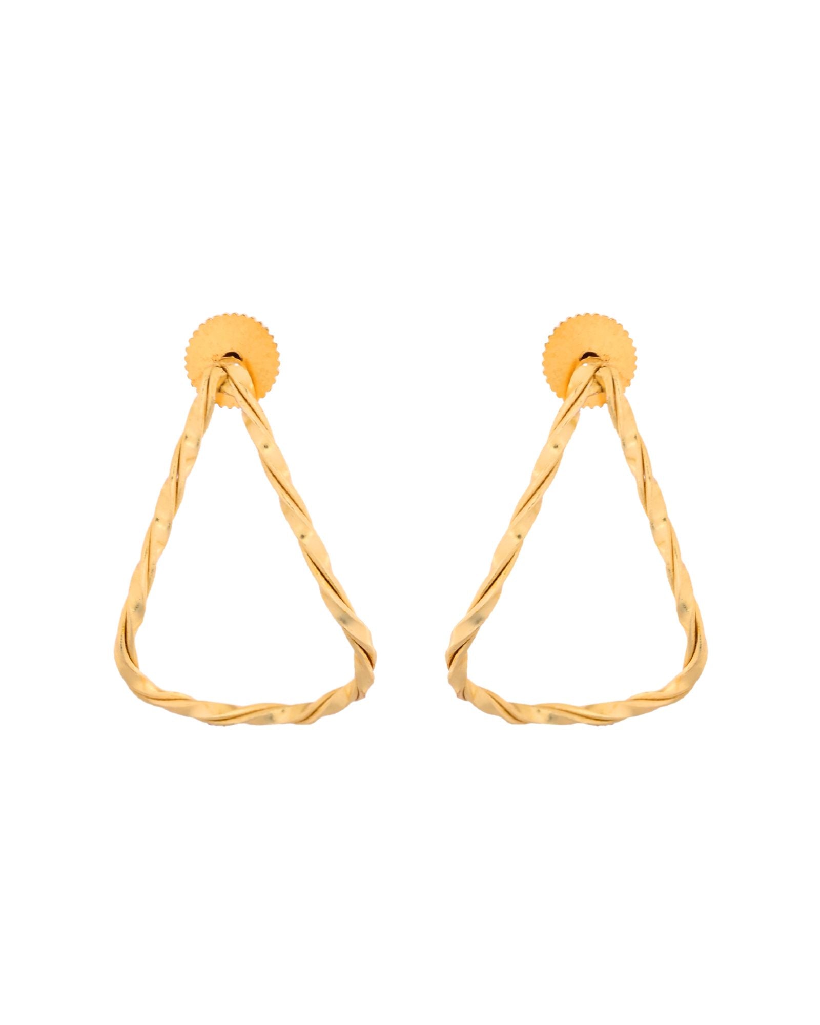 Jewels Nest Gold-Tone Twisted Teardrop Hoop Earrings For Women | Modern Minimal Jewellery | Grab2Buy
