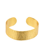 Jewels Nest Gold-Tone Anti- Tarnish Leaf Textured Wide Cuff Bangle For Women | Grab2Buy