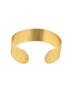 Jewels Nest Gold-Tone Anti- Tarnish Leaf Textured Wide Cuff Bangle For Women | Grab2Buy