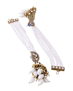 Jewels Nest Grand Traditional Gold and Pearl Jhumka Earrings with Kundan and Layered Pearl Strings | Grab2Buy