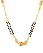 Jewels Nest Gold-Plated Black Beads Mangalsutra With Geometric Filigree Accent | Grab2Buy